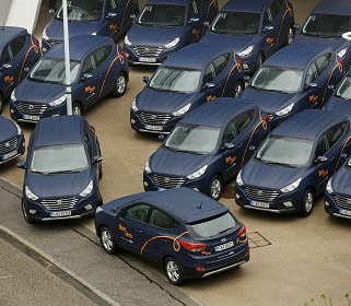 Hyundai a livrat o flota de 50 de unitati primei companii care ofera servicii de car sharing (utilizare in comun) pe baza de autovehicule fuel cell